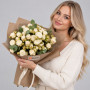 Букет из 7 кремовых кустовых пионовидных роз — вид 3